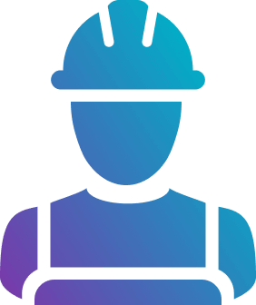 Construction Subcontractor Icon in a blue and purple colour