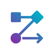 Icon connecting various shapes together to demonstrate the regulatory framework process of Construction Procurement Processes