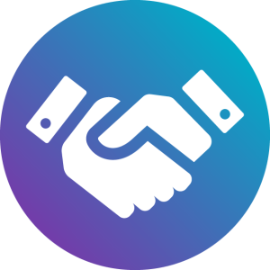 A circular icon featuring handcuffs