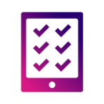 tablet with a tick boxes across it